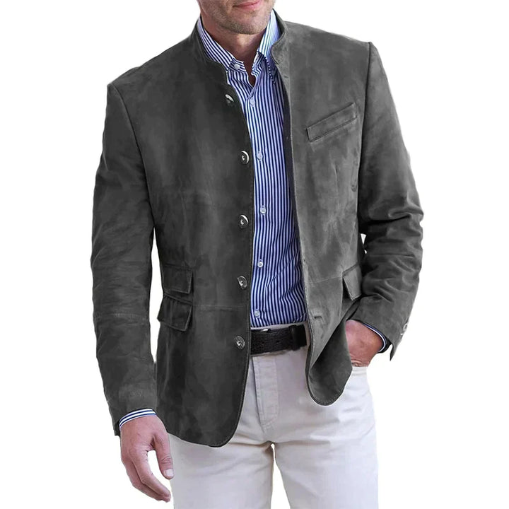 Classic Button-Down Jacket for Men – Magnus-Gray-S-Nora Luxe