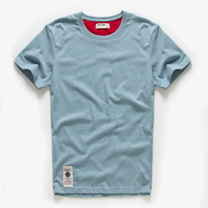 Classic cotton t-shirt with a timeless look - Victor-Light blue-XS-Nora Luxe