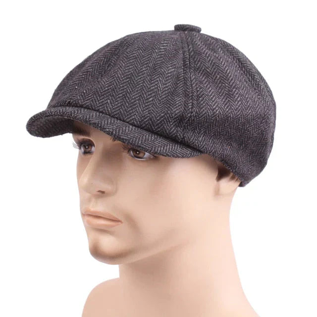 Classic flat cap in vintage style – Arthur-Dark grey-Nora Luxe