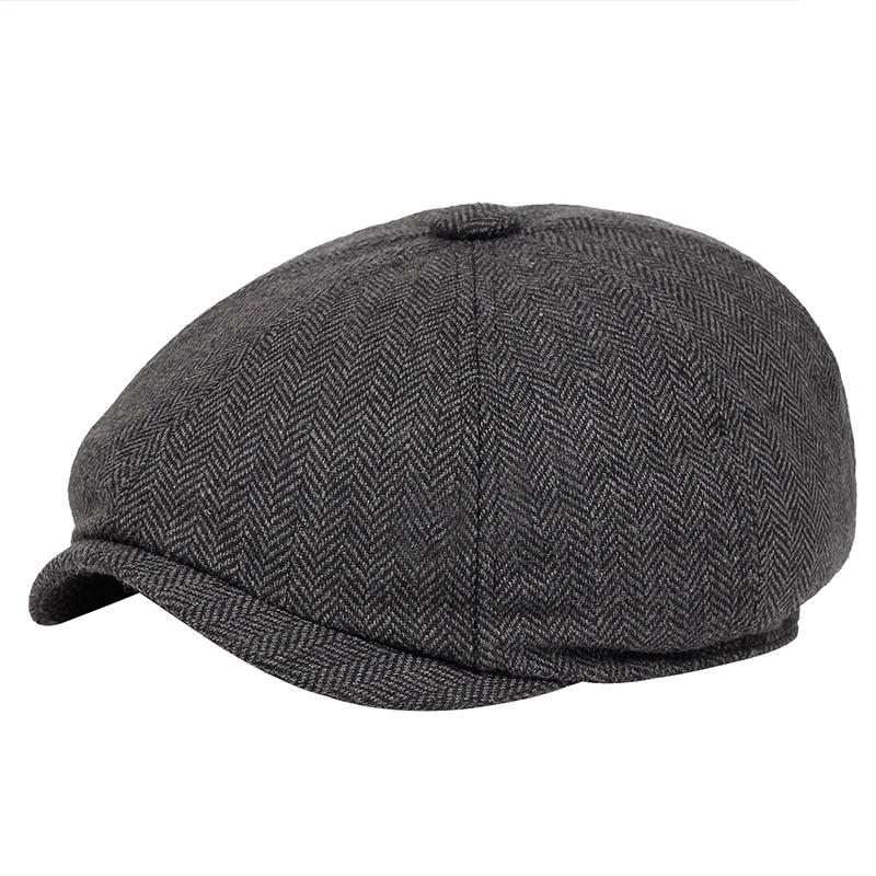 Classic flat cap in vintage style – Arthur-Dark grey-Nora Luxe