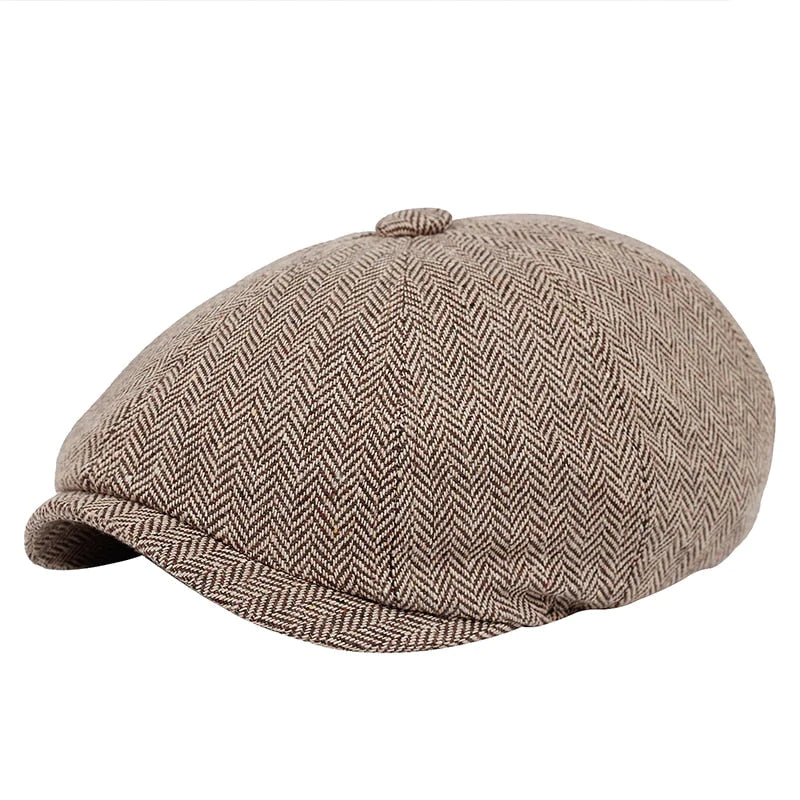 Classic flat cap in vintage style – Arthur-Khaki-Nora Luxe