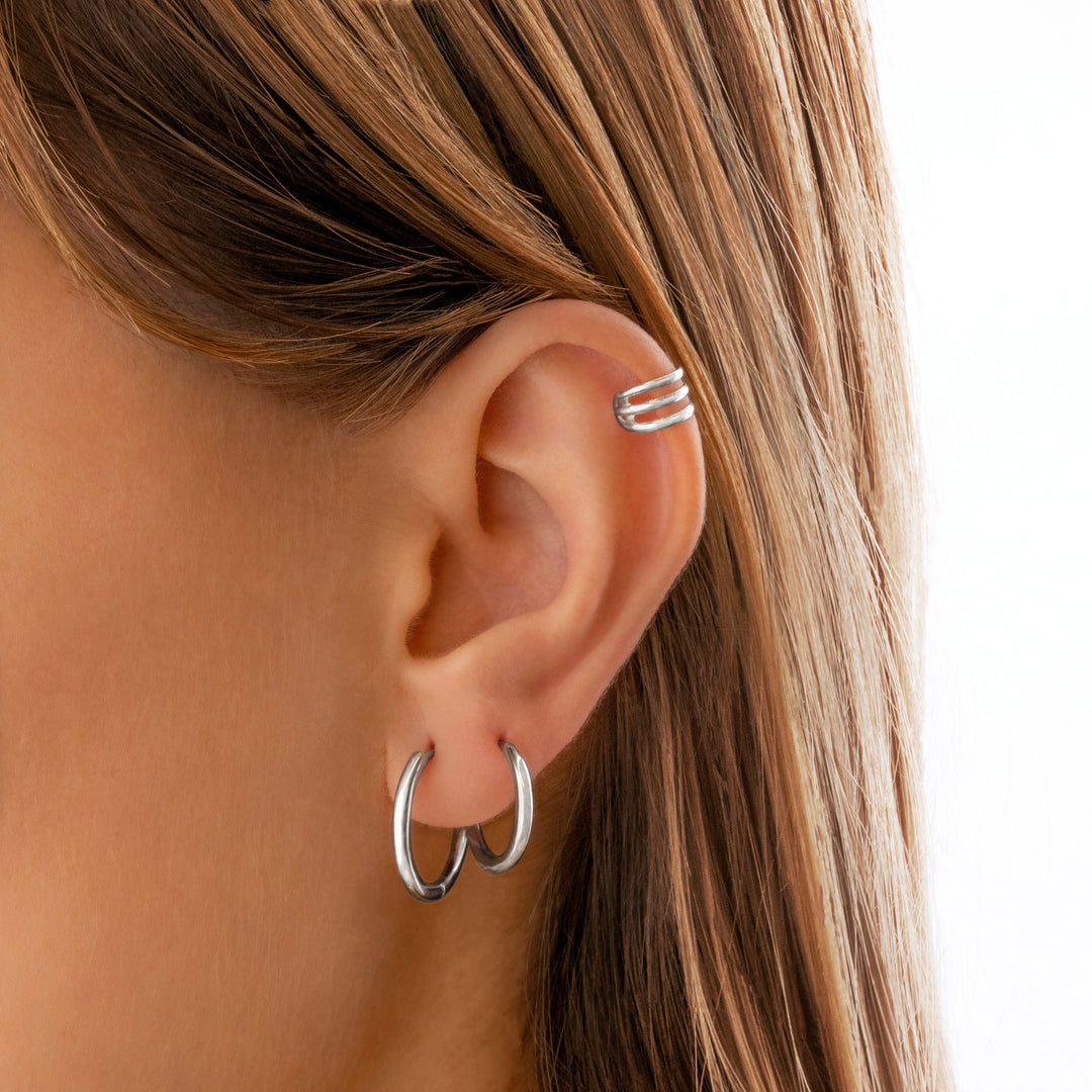 Classic Hoops - Aurina-0.47 in-Silver-Nora Luxe