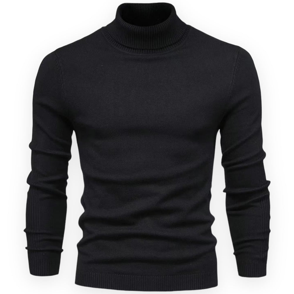 Classic Knitted Men's Sweater - Valen-Black-S-Nora Luxe