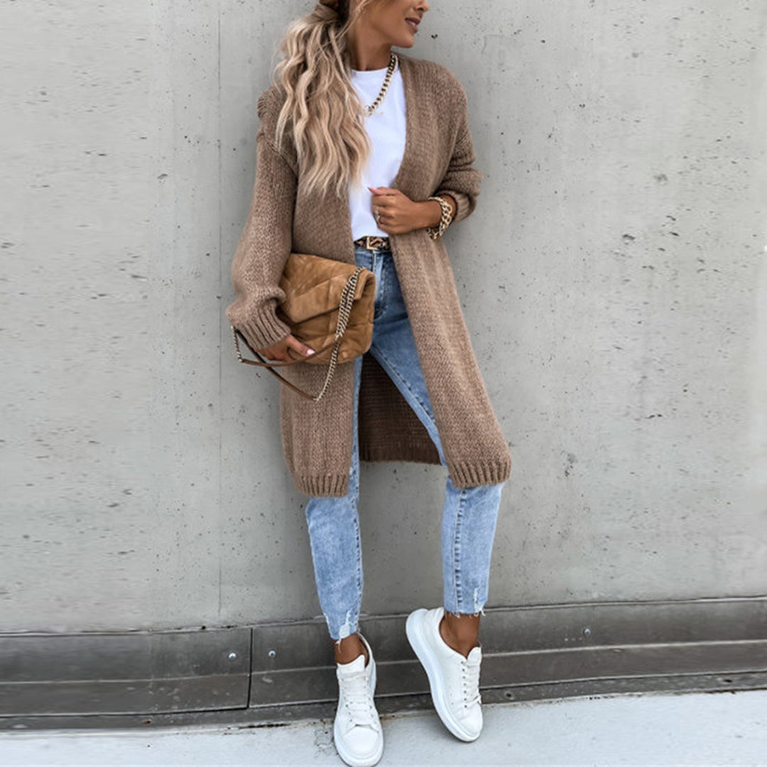 Classic Ladies Cardigan - Camile-Beige-S-Nora Luxe