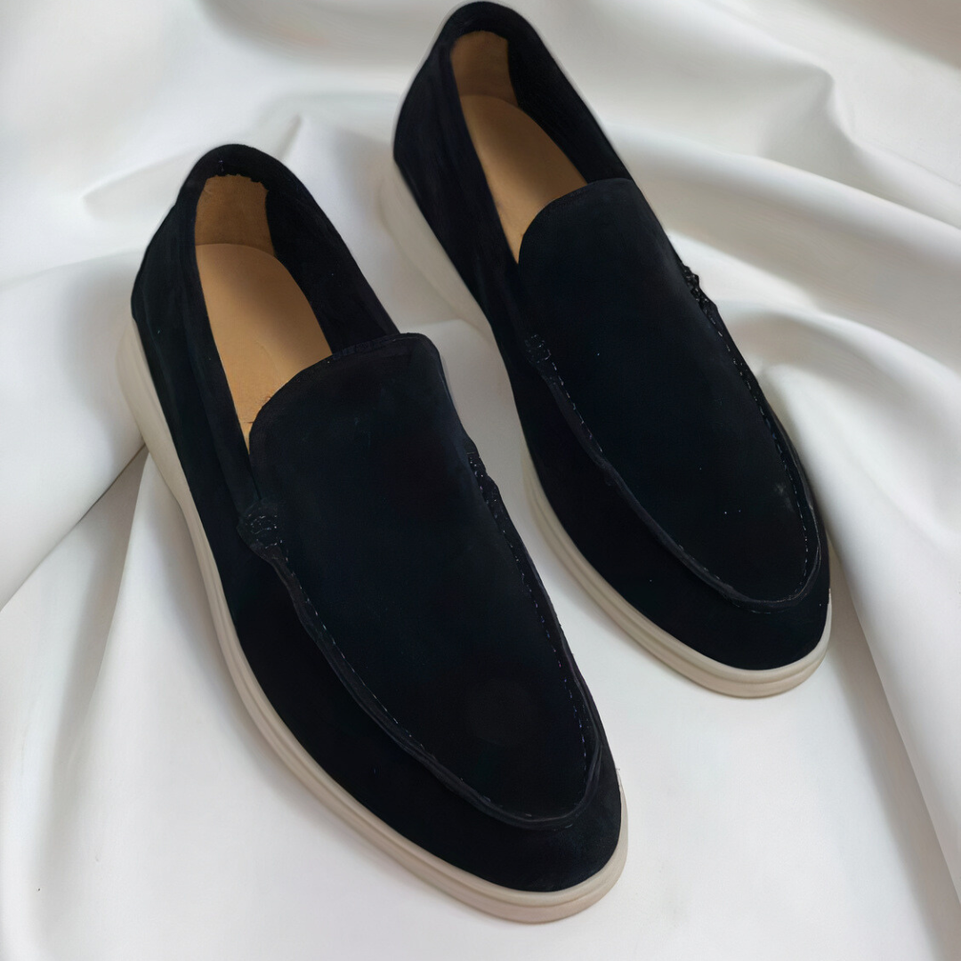 Classic Leather Men's Loafers - Lorenzo-Black-7-Nora Luxe