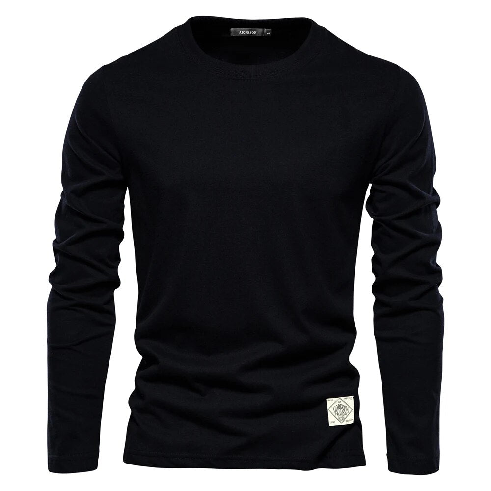 Classic Men's Long-Sleeved Cotton Shirt – Joris-Black-XS-Nora Luxe