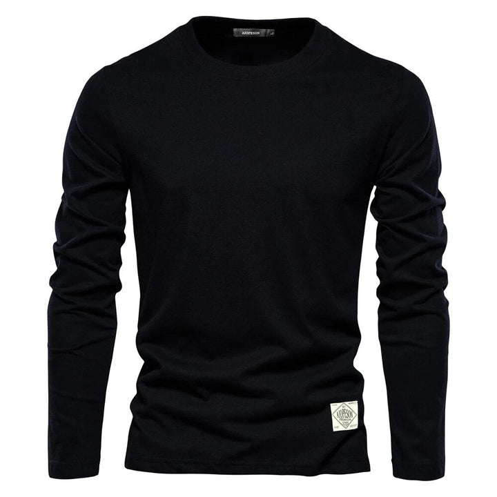 Classic Men's Long-Sleeved Cotton Shirt – Joris-Black-XS-Nora Luxe
