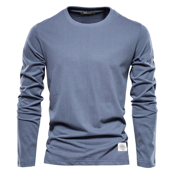 Classic Men's Long-Sleeved Cotton Shirt – Joris-Blue-XS-Nora Luxe