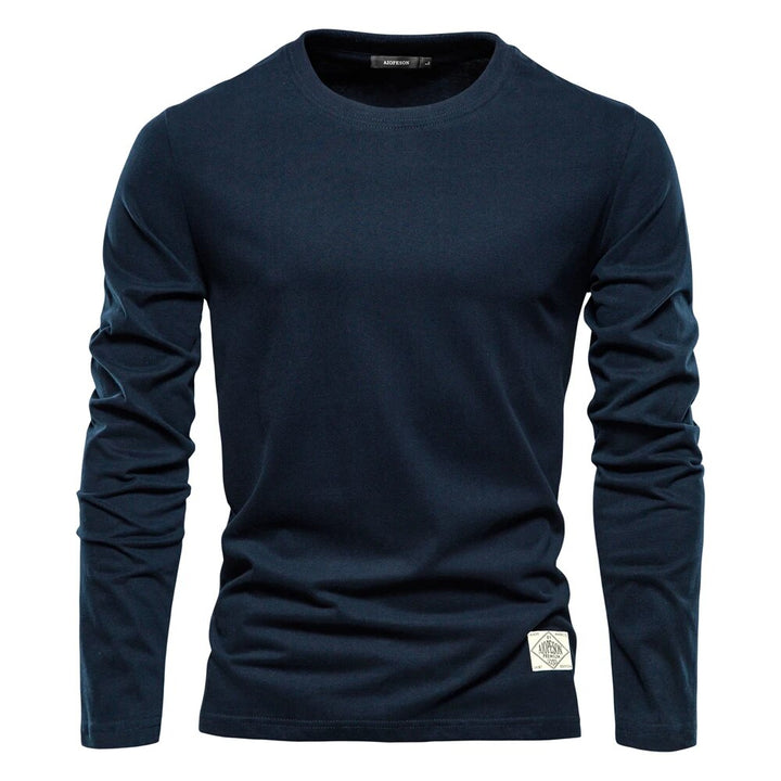 Classic Men's Long-Sleeved Cotton Shirt – Joris-Dark blue-XS-Nora Luxe