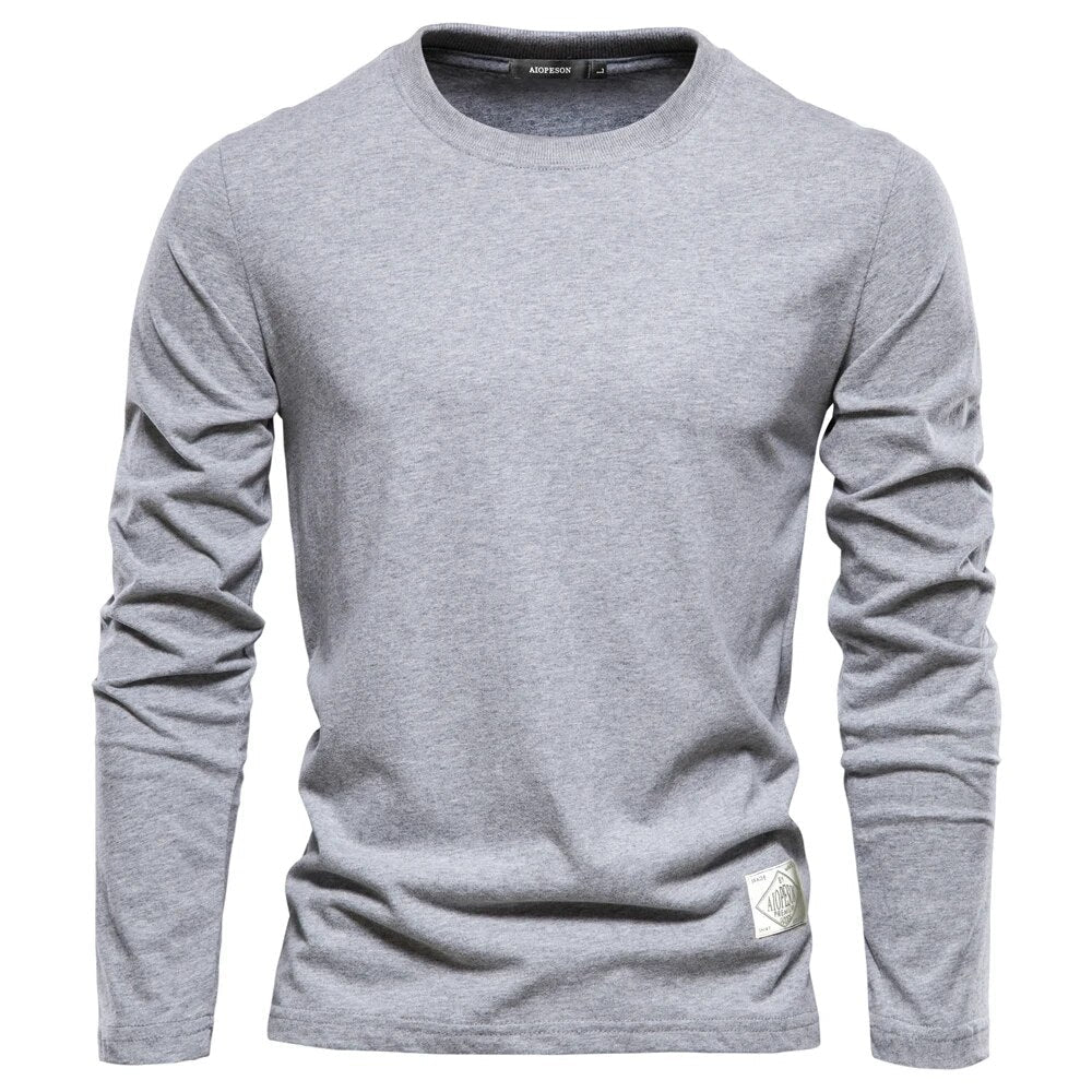 Classic Men's Long-Sleeved Cotton Shirt – Joris-Light grey-XS-Nora Luxe