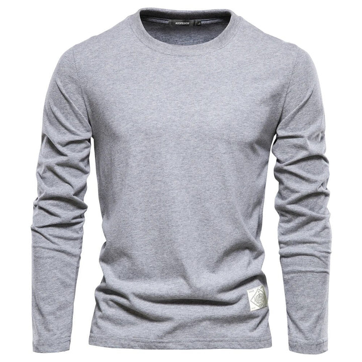 Classic Men's Long-Sleeved Cotton Shirt – Joris-Light grey-XS-Nora Luxe