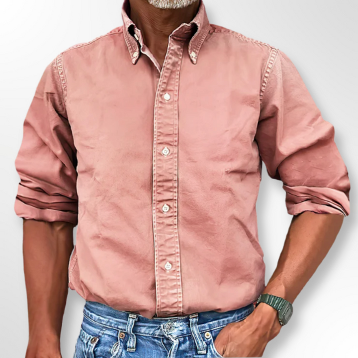 Classic Men's Shirt - Victor-Pink-S-Nora Luxe