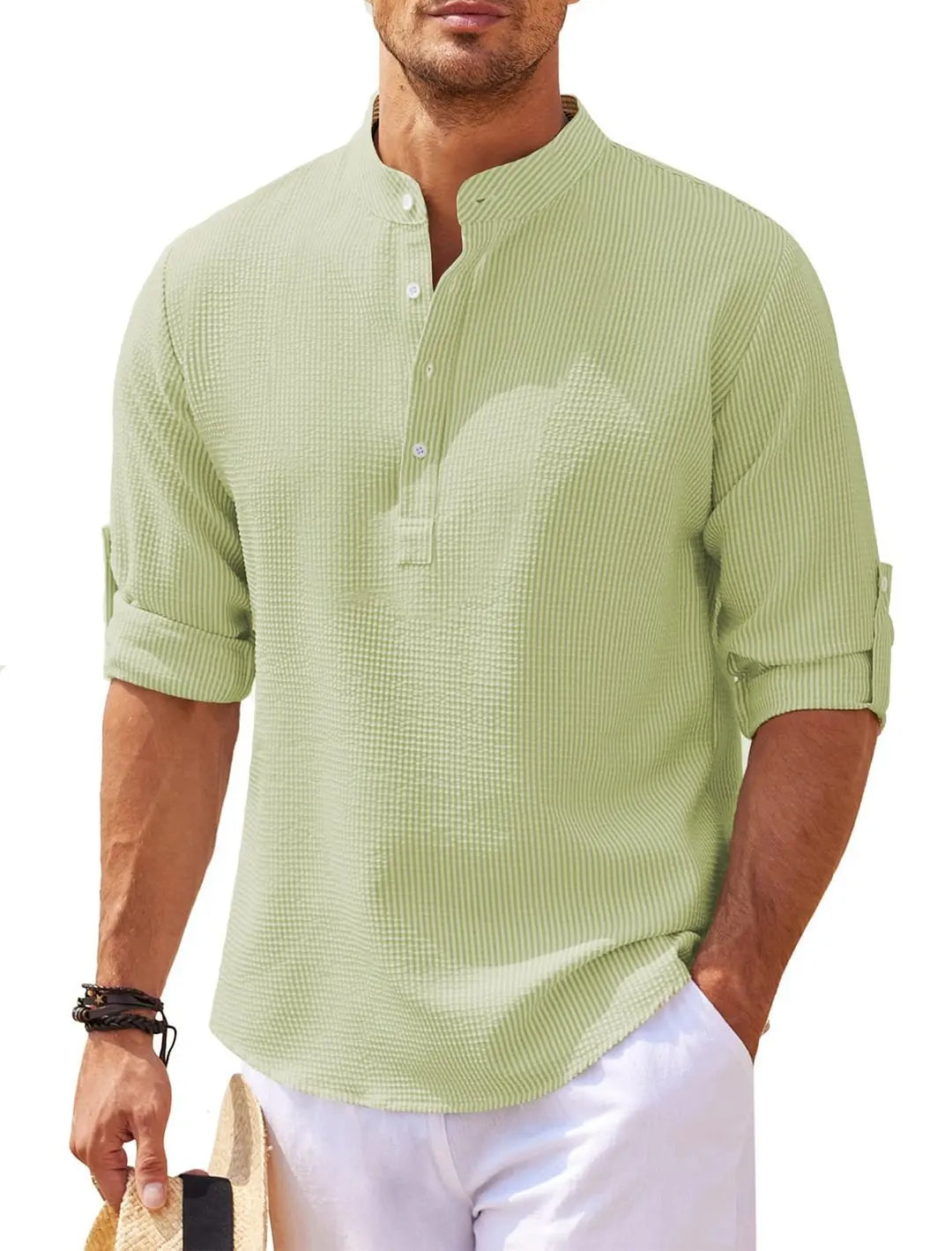 Classic men's shirt with a relaxed fit – Lennox-Green-S-Nora Luxe