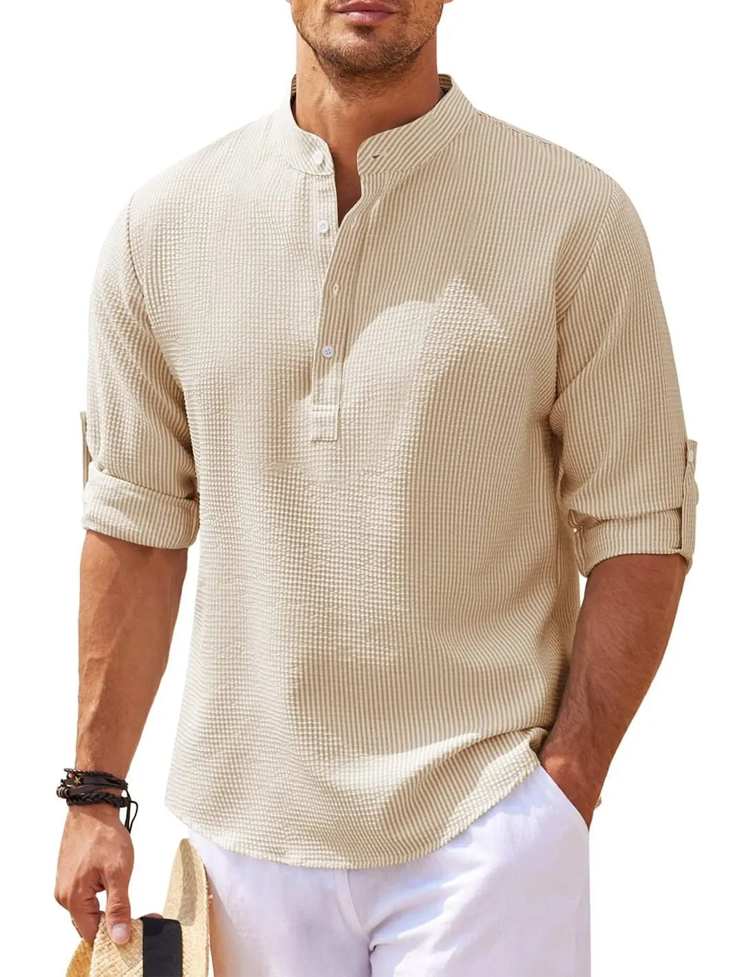 Classic men's shirt with a relaxed fit – Lennox-White-S-Nora Luxe