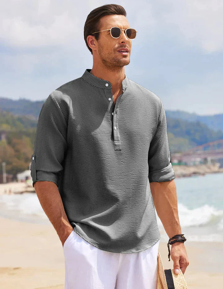 Classic men's shirt with a relaxed fit – Lennox-White-S-Nora Luxe