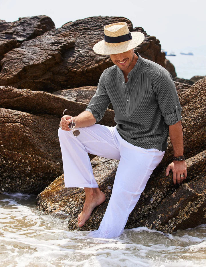 Classic men's shirt with a relaxed fit – Lennox-White-S-Nora Luxe