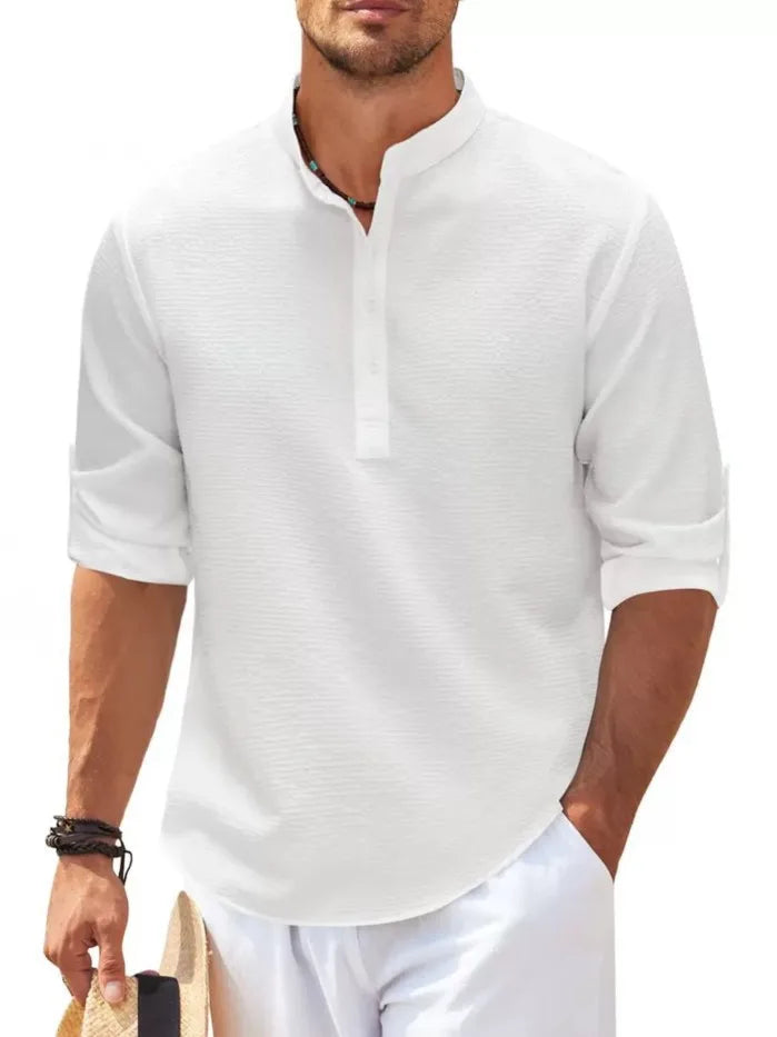Classic men's shirt with a relaxed fit – Lennox-White-S-Nora Luxe