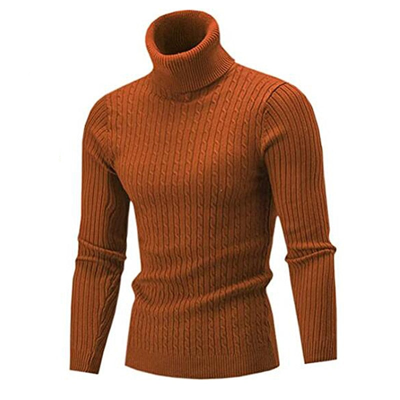 Classic Men's Turtleneck - SummitLayer-Brown-S-Nora Luxe