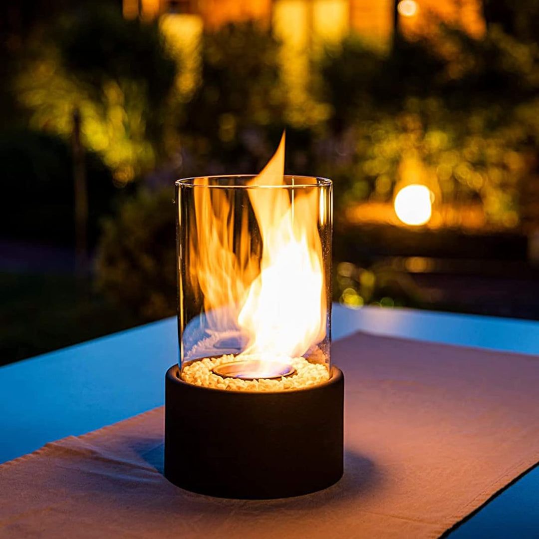 Classic Oil Lamp with Open Flame - Lumora-Black-Medium-Nora Luxe