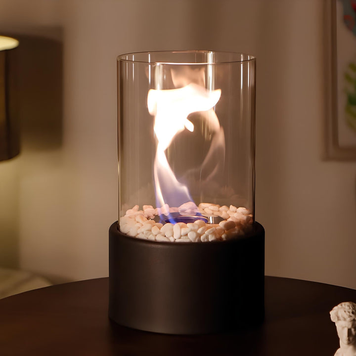 Classic Oil Lamp with Open Flame - Lumora-Black-Medium-Nora Luxe