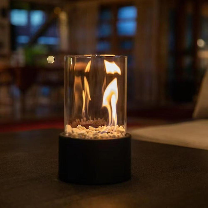 Classic Oil Lamp with Open Flame - Lumora-Black-Medium-Nora Luxe