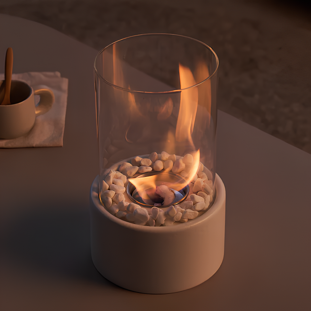 Classic Oil Lamp with Open Flame - Lumora-White-Medium-Nora Luxe