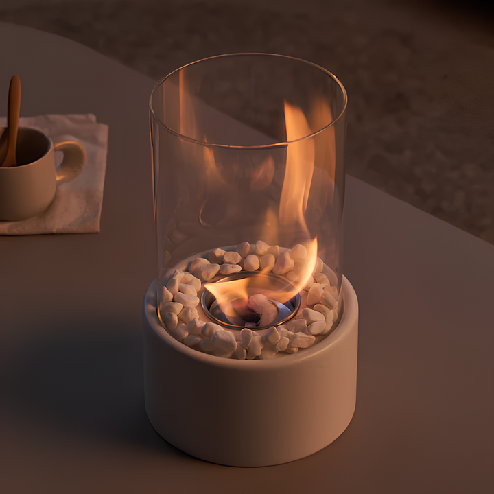 Classic Oil Lamp with Open Flame - Lumora-White-Medium-Nora Luxe