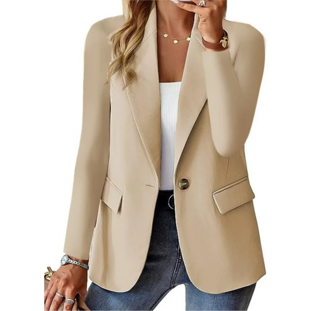 Classic Slim Ladies Blazer - Camille-Light Brown-S-Nora Luxe