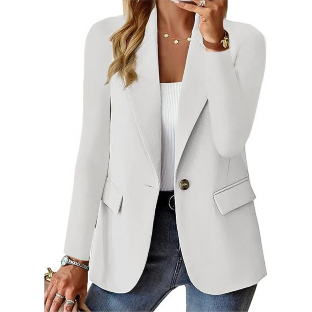 Classic Slim Ladies Blazer - Camille-White-S-Nora Luxe