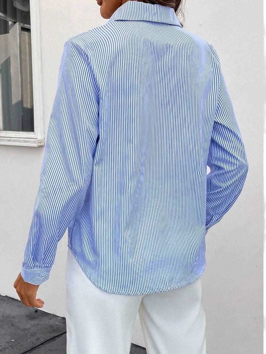 Classic Striped Women's Blouse - Larissa-XS-Nora Luxe