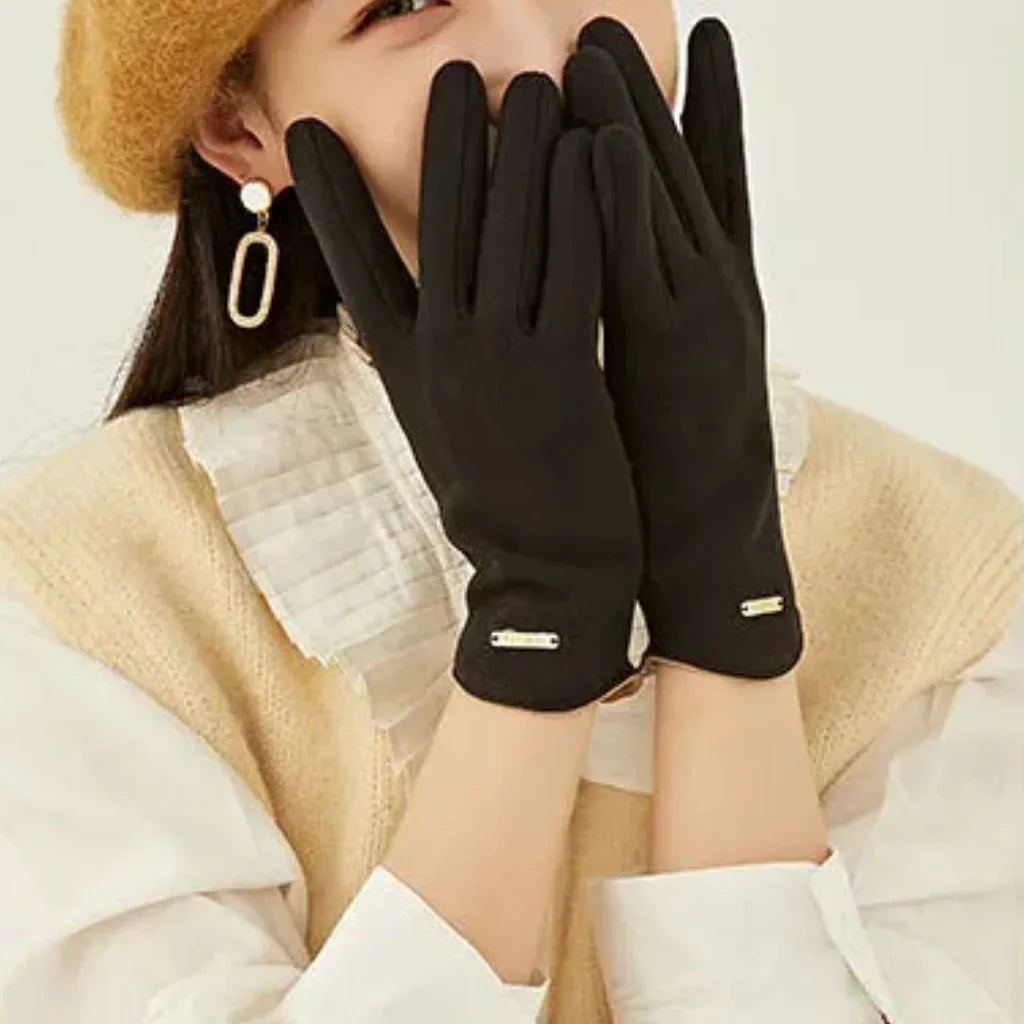 Classic Sweden Women's Gloves - SuaveTouch-Khaki-Nora Luxe