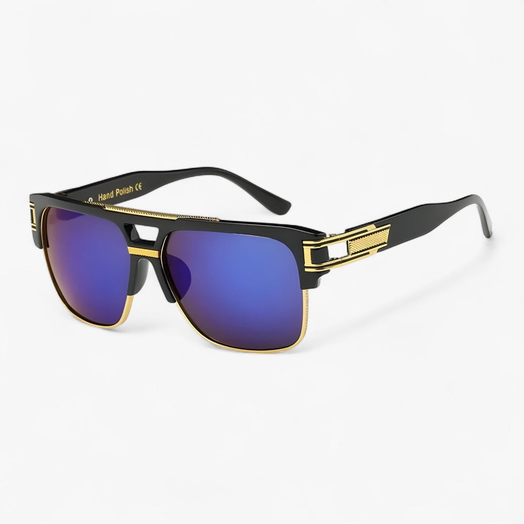 Classic Unisex Mirror Sunglasses – Lynor-Black Blue-Nora Luxe