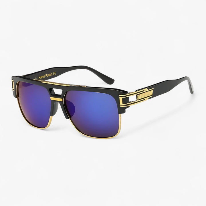 Classic Unisex Mirror Sunglasses – Lynor-Black Blue-Nora Luxe