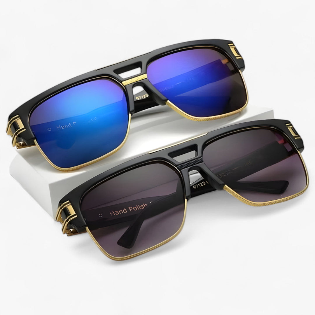Classic Unisex Mirror Sunglasses – Lynor-Shiny Black-Nora Luxe