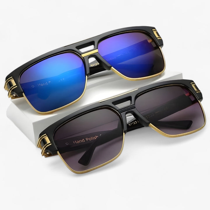 Classic Unisex Mirror Sunglasses – Lynor-Shiny Black-Nora Luxe