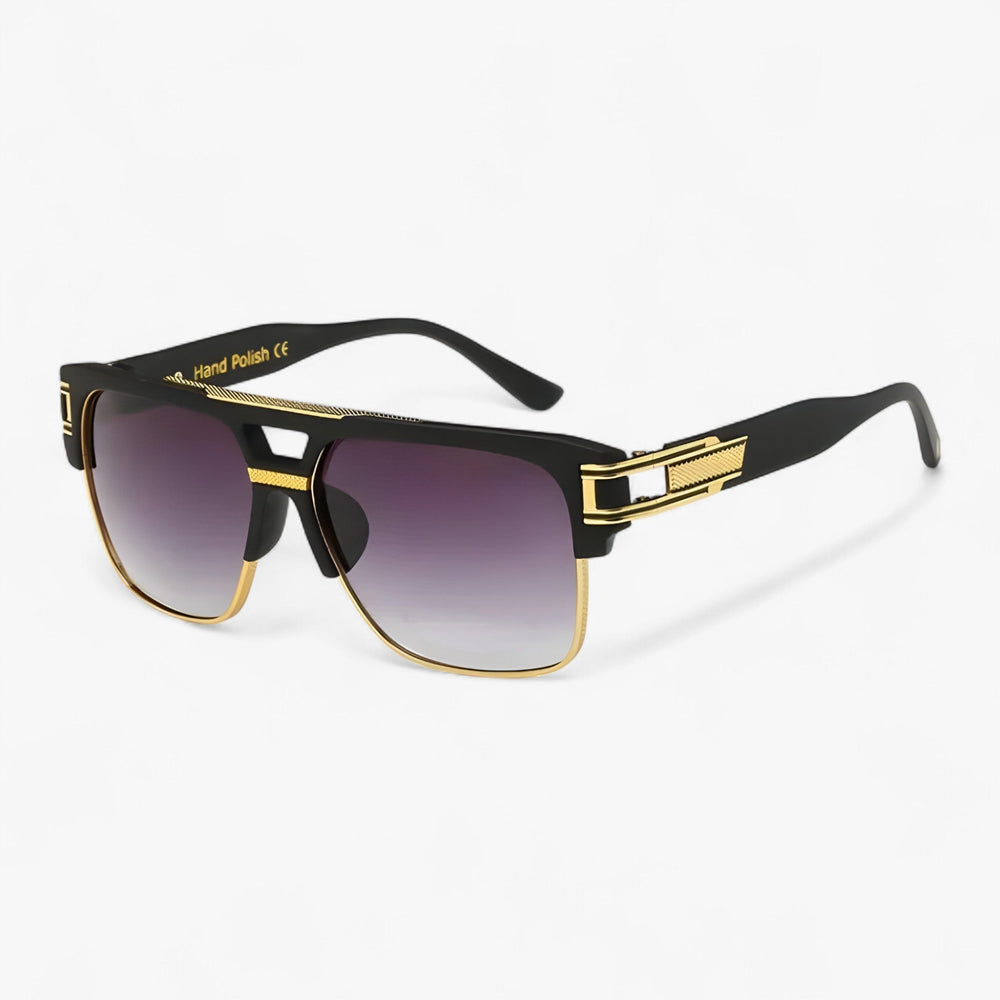 Classic Unisex Mirror Sunglasses – Lynor-Shiny Black-Nora Luxe