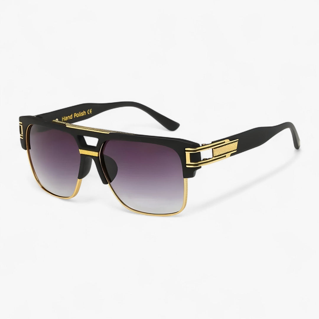 Classic Unisex Mirror Sunglasses – Lynor-Shiny Black-Nora Luxe