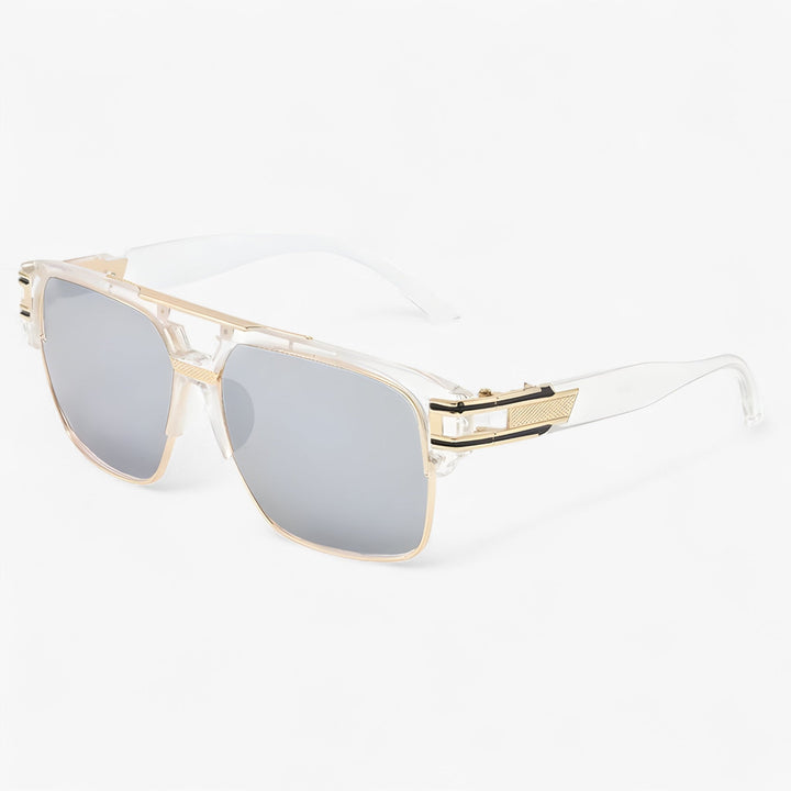 Classic Unisex Mirror Sunglasses – Lynor-Shiny Black-Nora Luxe