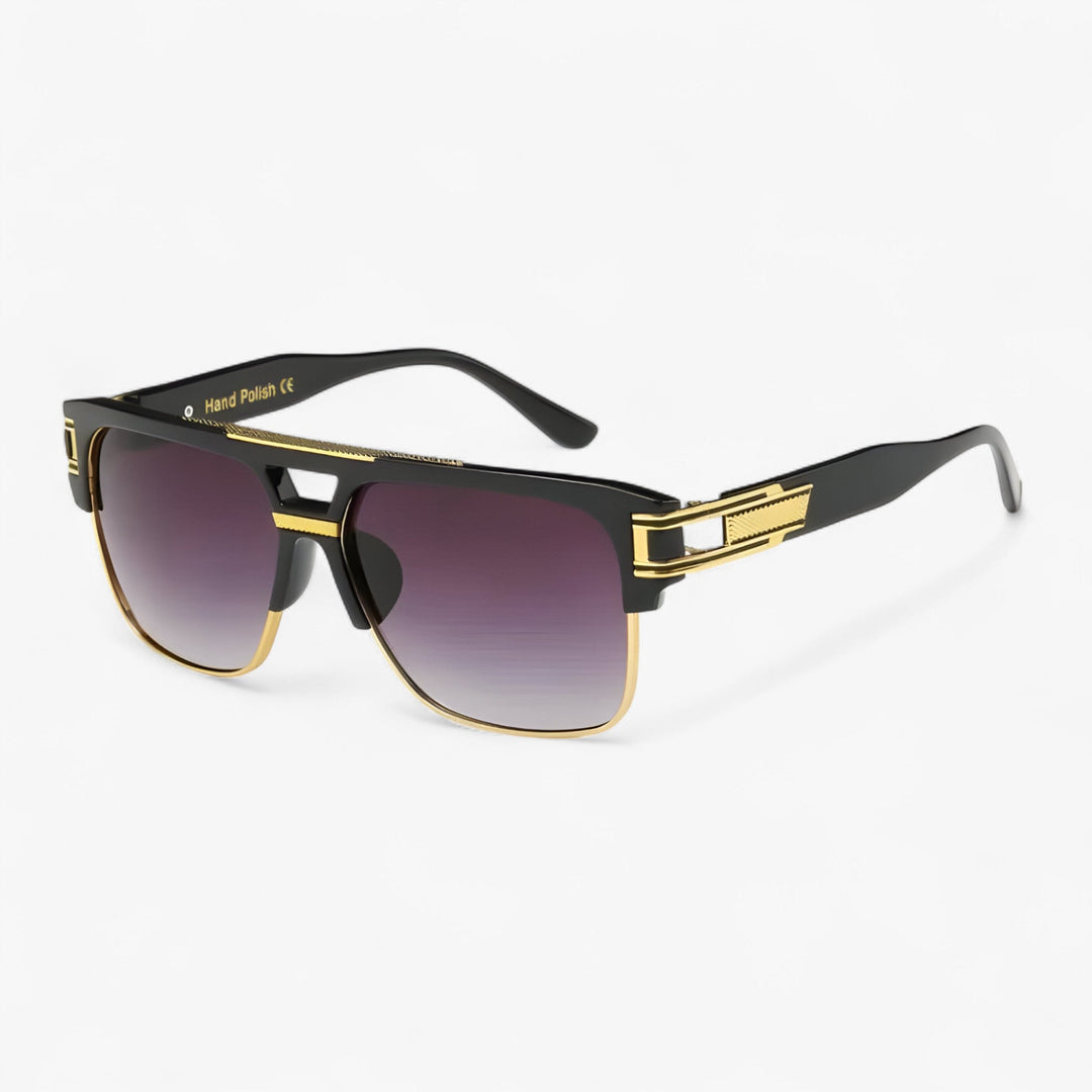 Classic Unisex Mirror Sunglasses – Lynor-Shiny Black-Nora Luxe