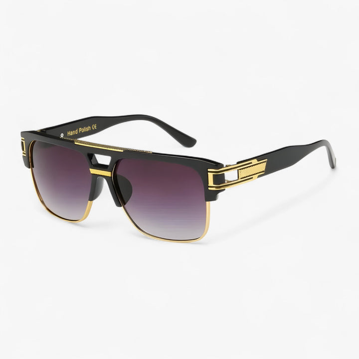 Classic Unisex Mirror Sunglasses – Lynor-Shiny Black-Nora Luxe