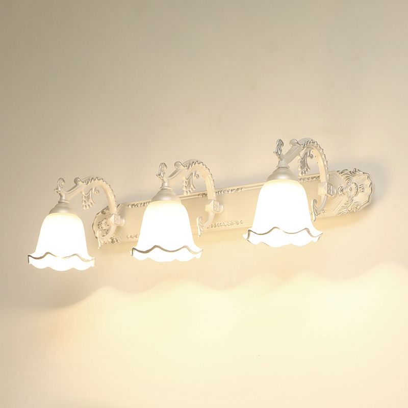 Classic Wall Lamp with Vintage Design – Aurora-White-Silver-3 Flames-The Livary