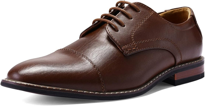 Classic Wingtip Men's Shoes - Victor-Dark brown-6.5-Nora Luxe