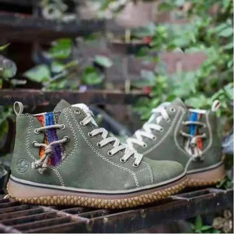Classical Vintage Leather Winter Boots for Women - Sofia-Blue-3-Nora Luxe