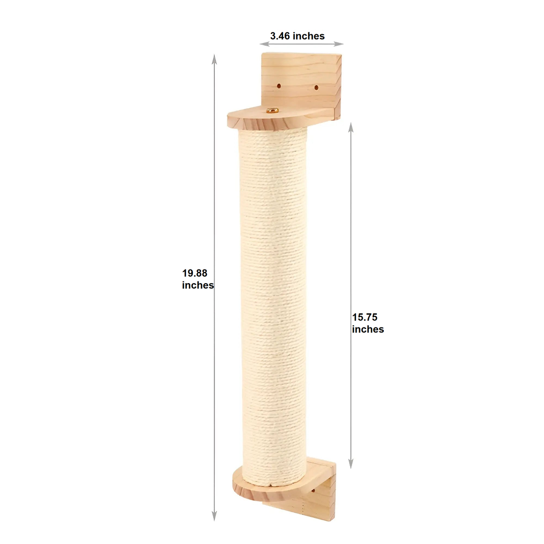 Climbing Wall Shelf for Cats with Scratching Post - ClimbPaws-First Step-Nora Luxe