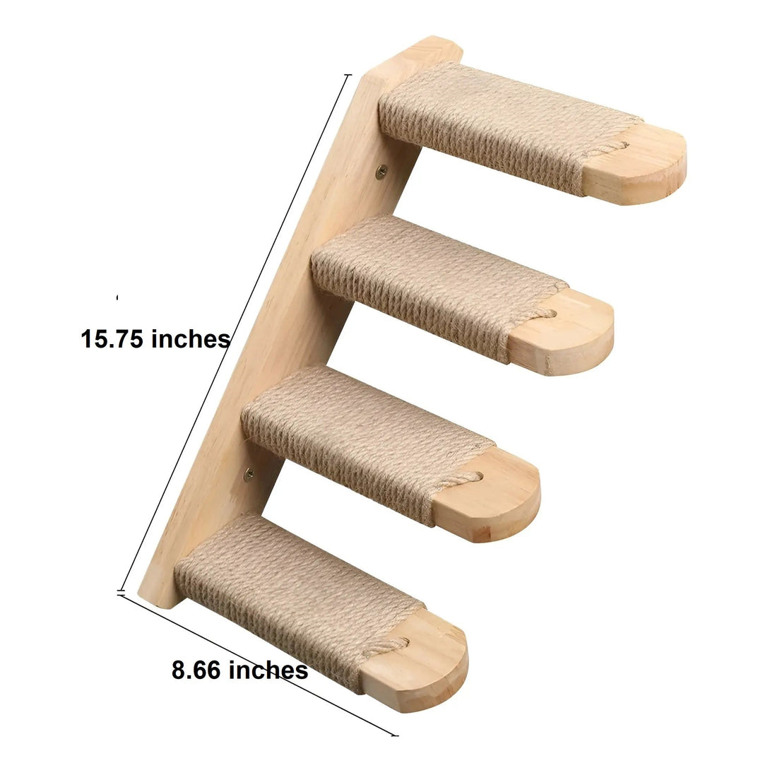 Climbing Wall Shelf for Cats with Scratching Post - ClimbPaws-First Step-Nora Luxe