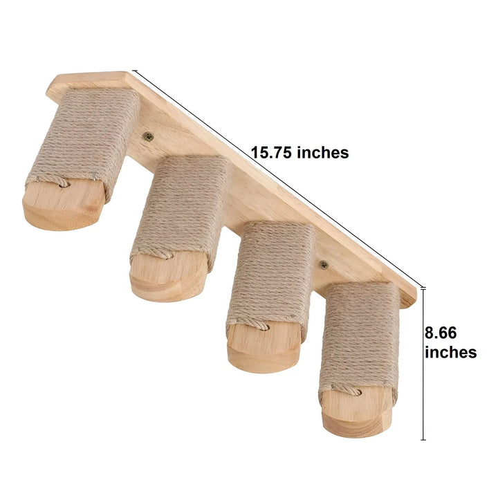 Climbing Wall Shelf for Cats with Scratching Post - ClimbPaws-First Step-Nora Luxe