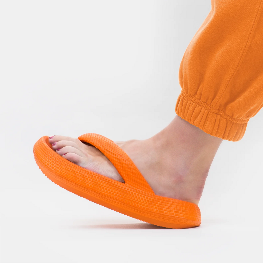 Cloud Soft Unisex Comfort Flip Flops – Leona-Orange-4-4.5-Nora Luxe