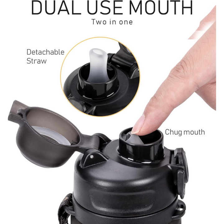 Collapsible 600 ml Silicone Water Bottle - Leakproof & BPA-free-Black-Nora Luxe