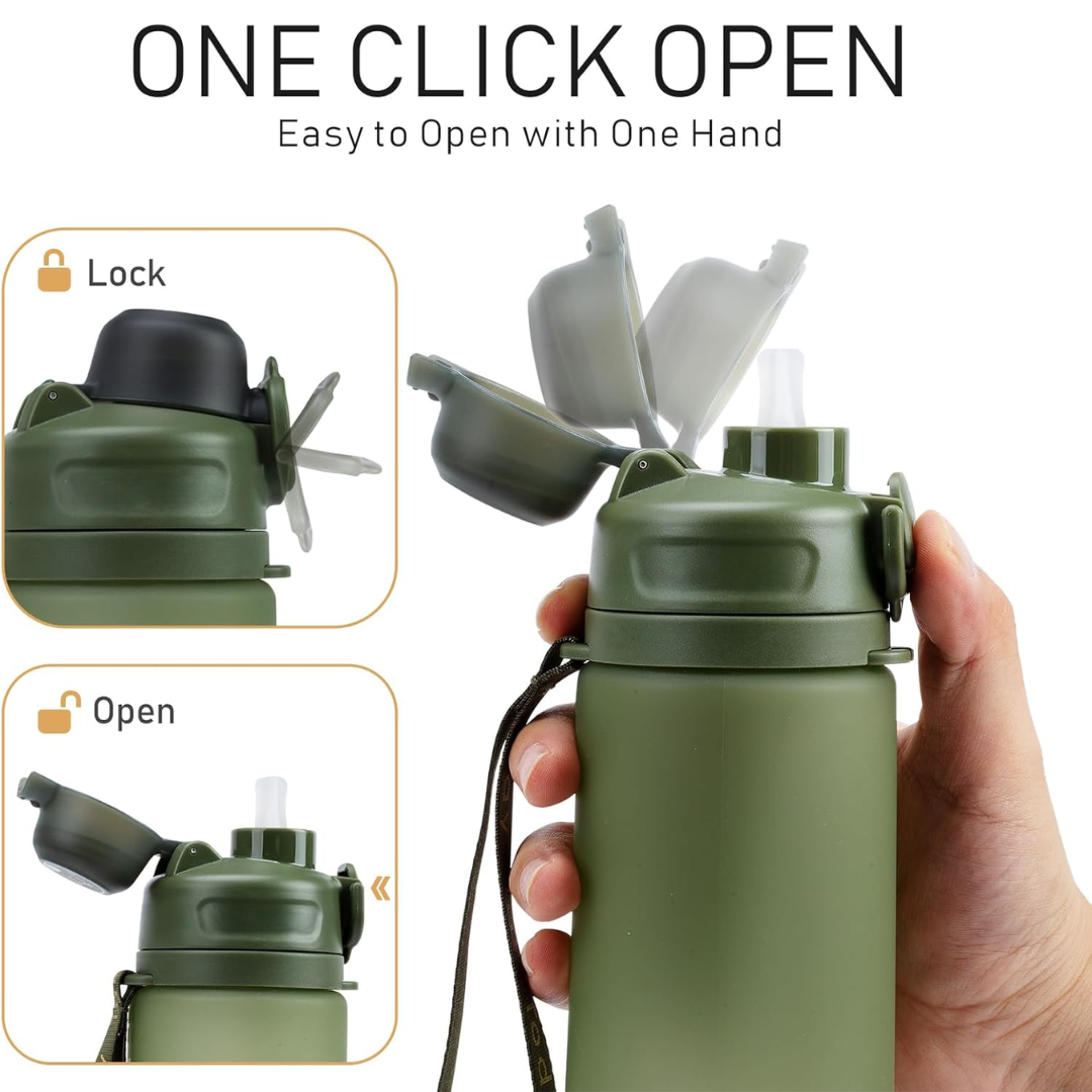 Collapsible 600 ml Silicone Water Bottle - Leakproof & BPA-free-Black-Nora Luxe