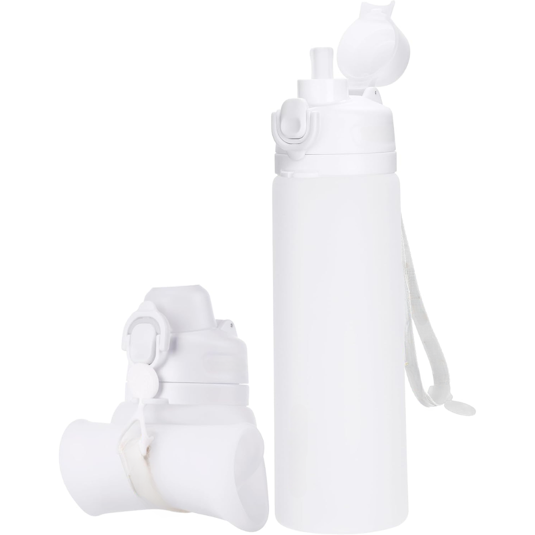 Collapsible 600 ml Silicone Water Bottle - Leakproof & BPA-free-Cloud-Nora Luxe